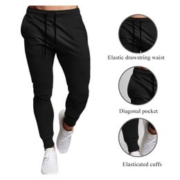 Spring Summer Mens Elastic Waist Loose Sweatpants Casual Jogger Pants Sports Gym Clothes Thin Section Solid Color 240411