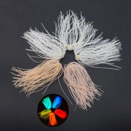 Rompin 5pcs/lot Glow in dark Luminous 5 Colours Silicone Skirts Legs DIY Spinner Bait Squid Rubber Thread Fly Tying Materials