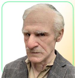 Party Masks Old Man Scary Cosplay Full Head Latex Halloween Funny Helmet Real6351481