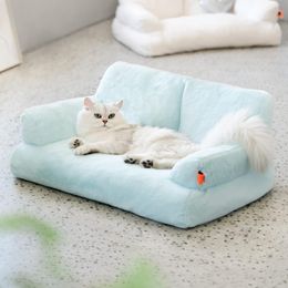 Mewoofun Pet Couch Bed Washable Cat Mats for Medium Cats Durable Dog Beds with Non-Slip Bottom Fluffy Soft Comfortable Cat Couch