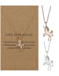 New Fashion Women Unicorn Horse Pendant Necklace Plating Chain Choker Christmas Jewelry Lovely Gift 4685682