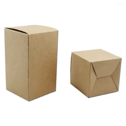 Gift Wrap 20Pcs Brown Kraft Paper Foldable Box For Wedding Soap Craft Candy Chocolate Snack Jewelry DIY Packaging Recyclable Pack