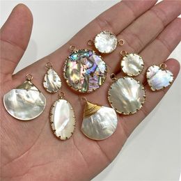 3PCS/Set Natural Round Shell Pendants Colourful Pearl Shell Charms For Women DIY Jewellery Earring Necklace Crafts Findings Supply