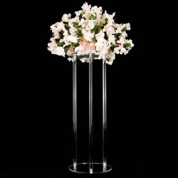 Clear Flower Vase for Wedding Decoration, Table Centerpiece, Vintage Floral Stand, Columns for Marriage, 10Pcs