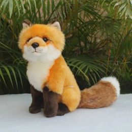 Plush Dolls 24cm simulation red fox doll cute fire fox doll fox plush toy life animal simulation filling doll Kawai toy gift J240410