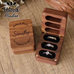 Jewelry Boxes Customized Wooden Engagement Ring Box - Personalized 3-slot Ring Box Wooden Ring Bearing Pillow Wooden Carved Ring Box Wooden Props