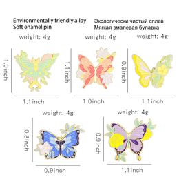Butterfly Moth Enamel Pin Colourful Flower Inset For Backpack Clothes Lapel Pin Woman Jewellery Brooch For Girlfriend Wedding Gifts