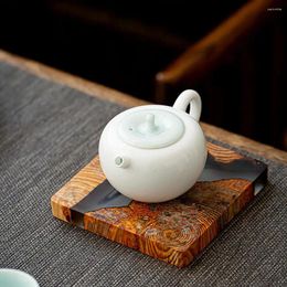 Table Mats Simple Drink Pad Eco-friendly Tea Fragrant Good Heat Insulation Wooden Resin Cup Holder Creative Gasket