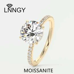 Band Rings Moissanite Womens Engagement Ring Original Certification 925 Sterling Silver Fork Set Wedding Ring Party Jewellery Gifts J240410