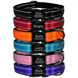 Dog Collars Personalised For Dogs Custom Reflective Collar With Name Plate Padded Pet Engraved On ID Tags