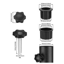 2 Sets Outdoor Patio Umbrella Base Stand Replacement Parts Umbrella Base Bracket Hole Ring Plug Cover and Cap