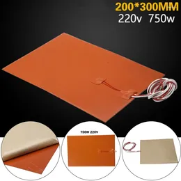 Carpets 1pcs 220V 750W Heater Pad Heating Bed Printer Car Engine Silicone Rubber With Backing Glue Heat Heated 20cmx30cm