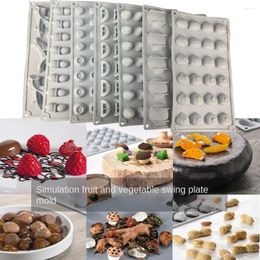 Baking Moulds 1Pcs 3D Chestnut Raspberry Mold Peanut Mushroom Silicone Cake Fruit Chocolate Mould Decorating Jelly