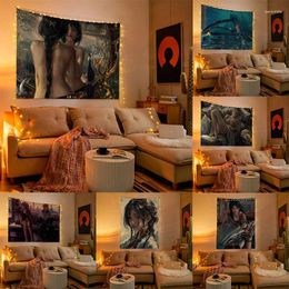 Tapestries Tapestry Aesthetic Room Illustration Decor Home Anime Wall Hanging Background Cloth