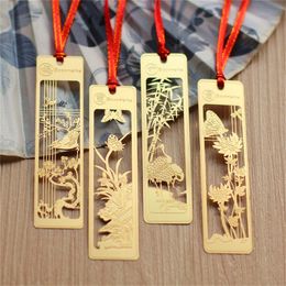 Creative gold metal bookmarks plum blossoms orchid bamboo vintage butterfly book marks gifts for teachers