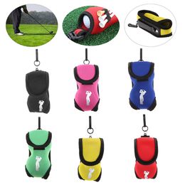 1Pc Mini Compact Golf Ball Bag Golf Tee Holder Neoprene Storage Case Carry Pouch Small Waist Bag For Training Outdoor Sport