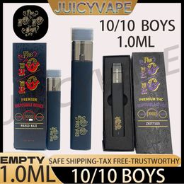 Empty 1010 boys Disposable Vape Pens 1.0ml Gramme Vapes Device Thick Oil Ceramic Coil E Cigarette Pods 280mAh Rechargeable Battery Vaporizer dabwoods packwoods 10/10bo