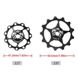 MUQZI MTB Road Bike 11T 13T Aluminium Alloy Jockey Wheel Rear Derailleur Ceramic Bearing Guide Wheel Bicycle Jockey Roller