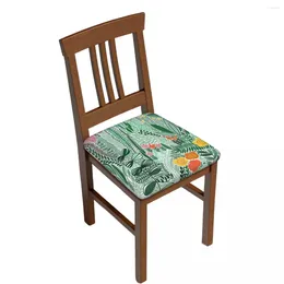 Chair Covers Cover Tropical Floral Bar Stool Solid Seat Slip Dining Room