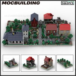 MOC Building Blocks Modern Military Battlefield War Scenes Broken House DIY Bricks Model Christmas Present Birthday Gifts Toys