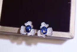 Stud Earrings The Gift For Your Loved Wife Natural And Real Sapphire Earring 925 Sterling Silver Fine Jewellery Men Women