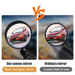 1 Pair Reliable Retro Style Motorcycle Handle Rearview Mirror Fine Workmanship Handlebar Mirror Glass Cycling Accessories