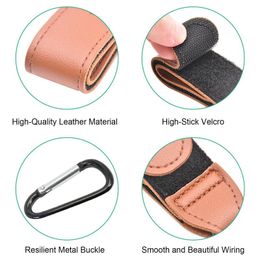 Universal Baby Stroller Hooks Clips 360-degree Rotatable PU Leather For Hanging Diaper Bags Outdoor Travel Stroller Accessories