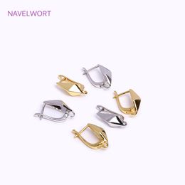 Trendy Brass 18K Gold Plated Square Earring Hook Findings For Earring Making Supplies,DIY Jewellery Making Accessories Wholesale