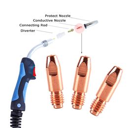 Welder Accessory MIG MAG Welder Gas Nozzle Holder Welding Torch Conductive Tip Connecting Rods Contact Tip Holder