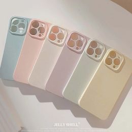 Jelly shell protector back cover for iphone 11 12 promax 14 plus 13 15 pro max ins jane yellow blue green phone case conque