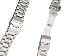Silver Stainless Steel Watchbands Bracelet 18mm 20mm 22mm Solid Metal Watch Band Men Strap Accessories4825476