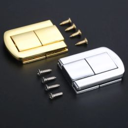 2Pcs 43x32m Vintage Square Hasps Lock Zinc Alloy Buckle Catch Latches Luggage Jewellery Gift Box Suitcase Hardware Accessories