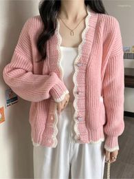 Women's Knits Autumn Winter Japanese Sweet Cardigan Knitted Jacket For Women Fashion Long Sleeves Casual Short Coat Lady Sweater Outwear