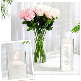 Vases 20 Pack Clear Glass Cylinder Bulk Flower For Holiday Decorations (4 X 10 Inch) Freight Free