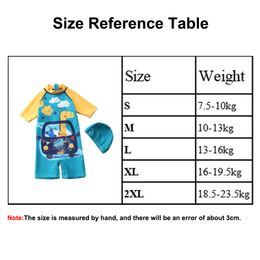 2023 Baby Boy Swimwear With cap Suit Surfing Wear Shark Swimming Suit Infant Toddler Kids Children Sunscreen Beach Bathing Suit