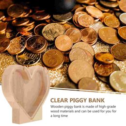 Love Piggy Bank Letter Bank-wood Gift Kids Funny Unopenable Banks Adults Money Box Saving