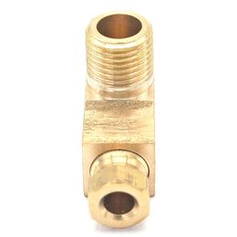 1/8" BSPP M8x1 M10x1 Thread Male -Fit 4mm/6mm Tube O.D Tee Brass Oil Pipe Fitting For Oil Philtre Canister
