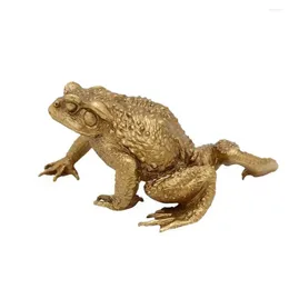 Decorative Figurines Brass Toad Figurine Frog Lucky Animal Sculpture Feng Shui Decoration Ornament Gift Small