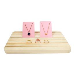 wood ring Display board Ear Nail necklace Cards Display Props Ring Earring Storage Base Jewellery holder