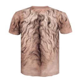 Hip-hop Spoof Chest Hair Muscle Men's Shirt T-shirt 3D Printing Street Personality Trend Short-sleeved Comfortable O-neck Top