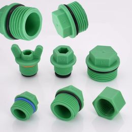 10pc 1/2'' 3/4'' 1" Male Thread End Plug With Seal Ring Round Tube End Caps 20mm 25mm Standard Screw Plug Plumbing Pipe Fittings