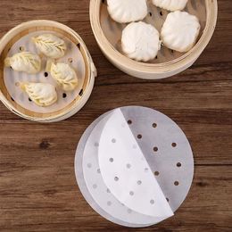 50 Sheets of Round Baking Paper Steamed Paper Oven Barbecue Steamed Bun Paper Steamer Drawer Paper Non-sticky Oil-proof Shippinfor Steamed Bun Paper