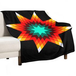 Star Quilt Pattern - Fire Colours Throw Blanket Sofas Personalised Gift