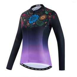 Racing Jackets Cycling Jerseys Women Autumn Long Sleeve Bicycle Tops Quick Dry Mountain Bike Clothes For Female
