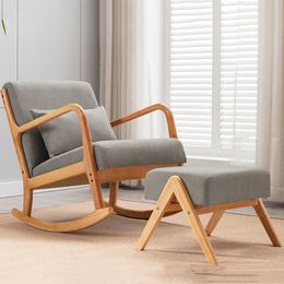 Leisure Wood Garden Chair Arm Modern Single Holder Reading Swing Chair Comfortable Patio Waiting Cadeira Furniture Living Room