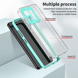 KEYSION Shockproof Armour Clear Case for VIVO Y35 Y22S Y22 4G Transparent TPU+PC 2 in 1 Phone Back Cover for VIVO Y22 Y22S Y35