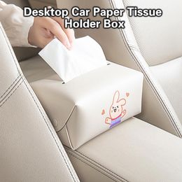 Practical Wear-resistant Space-saving Desktop Car Paper Tissue Holder Box Large Capacity Car Paper Case Vehicle Supplies