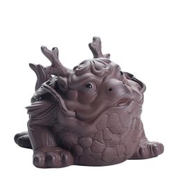 Ceramic tea pet ornaments Chinese zodiac golden set ceremony zero match play zen 240411