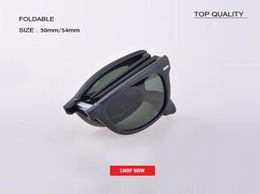 factory top quality classic 50mm square Foldable Sun glasses Men Women oversized 54mm SunGlasses Driving designer Folding lens mat4483676