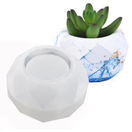 DIY Round Candle Jar Pot Silicone Mold UV Epoxy Plaster Concrete Storage Box Resin Mould Home Decor Flower Pot Planter Mould